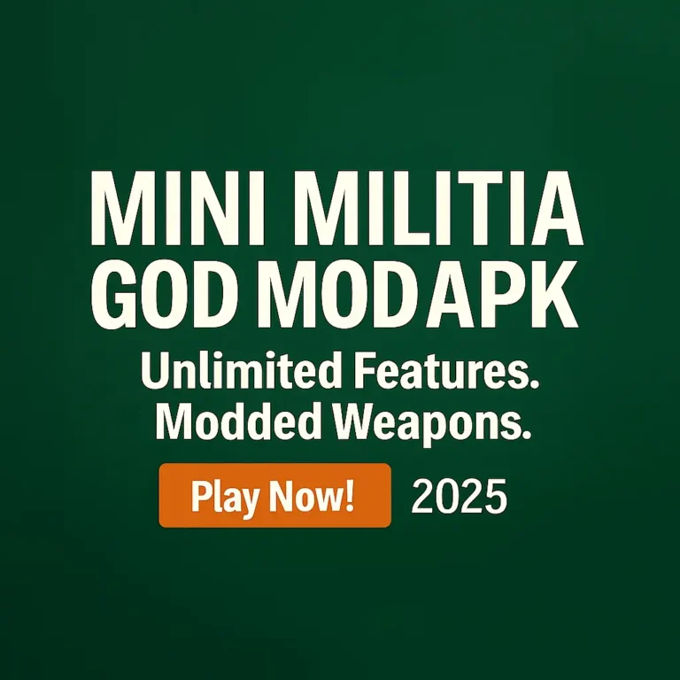 Mini Militia God Mod APK gameplay with unlimited features, enhanced action, and modded weapons – Play Now! Experience epic battles in 2025.