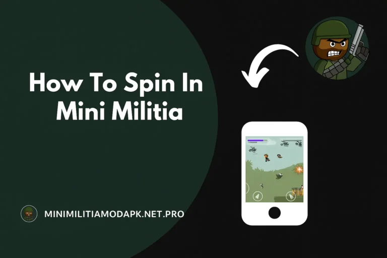 Mini Militia player spinning mid-air with jetpack and shotgun – Master Spin in Mini Militia skills like a pro in 2025. Play Now!